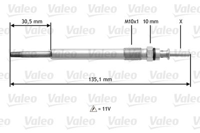  345112 VALEO Свеча накаливания