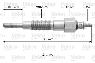  345180 VALEO Свеча накаливания