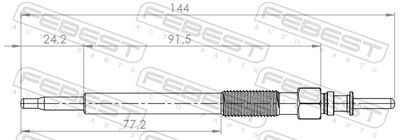  24642-004 FEBEST Свеча накаливания