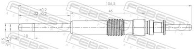  19642-003 FEBEST Свеча накаливания