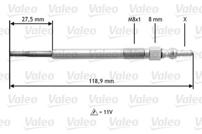  345118 VALEO Свеча накаливания