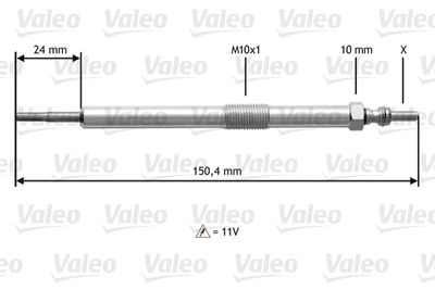  345153 VALEO Свеча накаливания