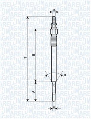  062900022304 MAGNETI MARELLI Свеча накаливания