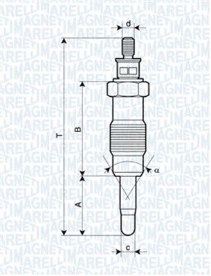  062580704304 MAGNETI MARELLI Свеча накаливания