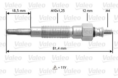  345126 VALEO Свеча накаливания