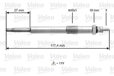  345143 VALEO Свеча накаливания