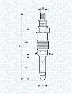  062587001304 MAGNETI MARELLI Свеча накаливания