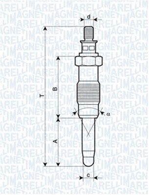  062900010304 MAGNETI MARELLI Свеча накаливания