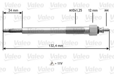  345163 VALEO Свеча накаливания