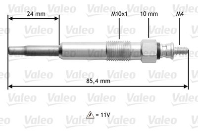  345105 VALEO Свеча накаливания