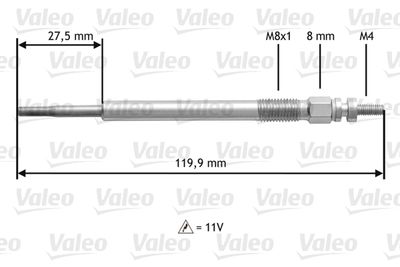  345123 VALEO Свеча накаливания