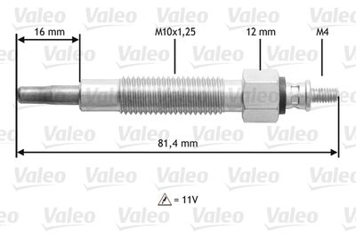  345186 VALEO Свеча накаливания