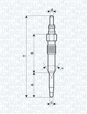  062900038304 MAGNETI MARELLI Свеча накаливания