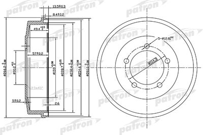  PDR1002 PATRON Тормозной барабан