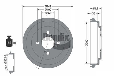  BDM1168 BENDIX Braking Тормозной барабан