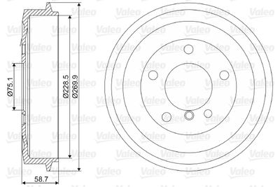  237042 VALEO Тормозной барабан