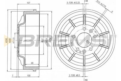  CR5729 BREMSI Тормозной барабан