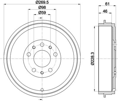  8DT355303211 HELLA PAGID Тормозной барабан