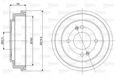  237059 VALEO Тормозной барабан