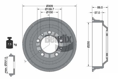  BDM1032 BENDIX Braking Тормозной барабан