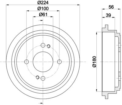  8DT355300711 HELLA PAGID Тормозной барабан