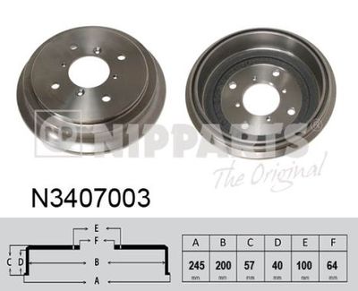  N3407003 NIPPARTS Тормозной барабан