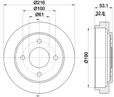  8DT355300441 HELLA PAGID Тормозной барабан