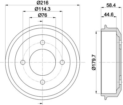  8DT355300861 HELLA PAGID Тормозной барабан