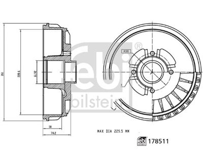  178511 FEBI BILSTEIN Тормозной барабан