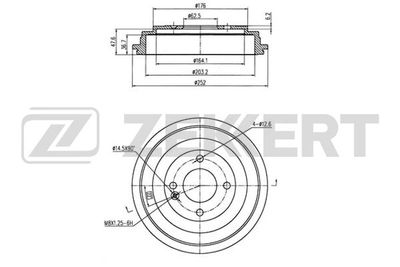  BS6323 ZEKKERT Тормозной барабан