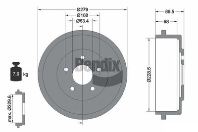  BDM1060 BENDIX Braking Тормозной барабан