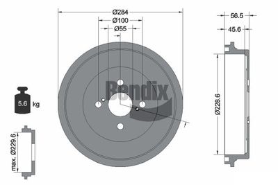  BDM1124 BENDIX Braking Тормозной барабан