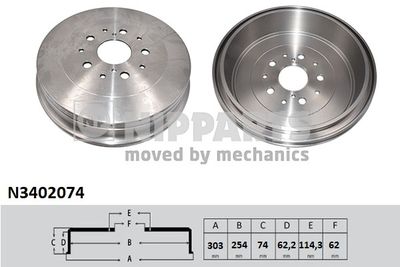  N3402074 NIPPARTS Тормозной барабан