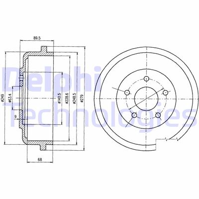  BF488 DELPHI Тормозной барабан