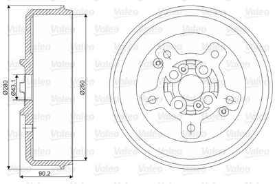  237087 VALEO Тормозной барабан