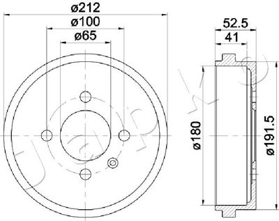  560912 JAPKO Тормозной барабан