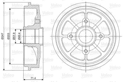  237097 VALEO Тормозной барабан