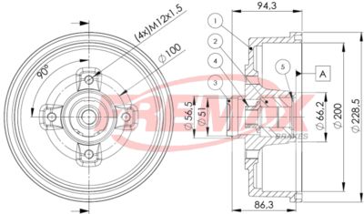  BD8001KT FREMAX Тормозной барабан