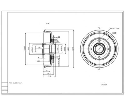  242259 HART Тормозной барабан