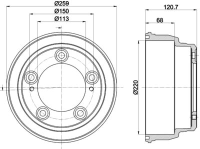  8DT355303221 HELLA PAGID Тормозной барабан