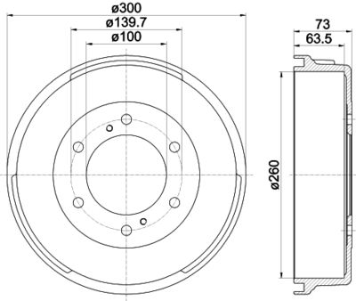  8DT355302361 HELLA PAGID Тормозной барабан