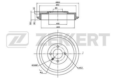  BS6353 ZEKKERT Тормозной барабан