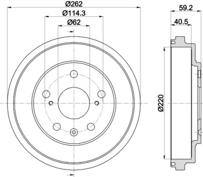  8DT355303391 HELLA Тормозной барабан