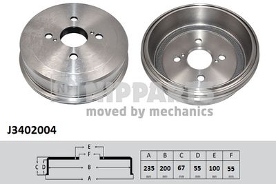  J3402004 NIPPARTS Тормозной барабан