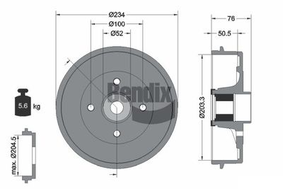  BDM1135 BENDIX Braking Тормозной барабан