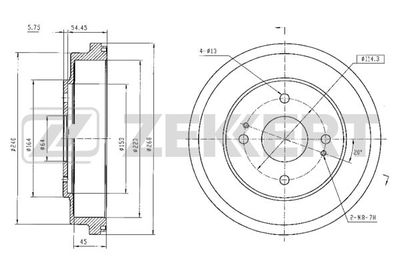  BS5524 ZEKKERT Тормозной барабан