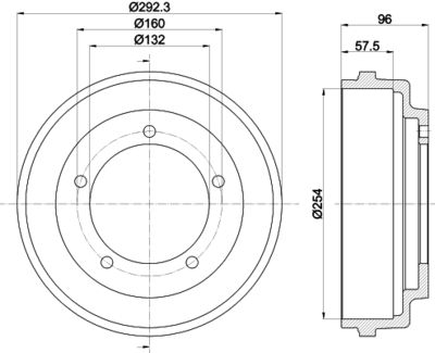  8DT355300201 HELLA PAGID Тормозной барабан