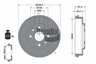  BDM1112 BENDIX Braking Тормозной барабан