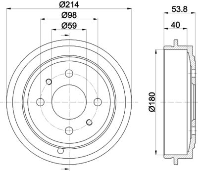  8DT355300081 HELLA PAGID Тормозной барабан