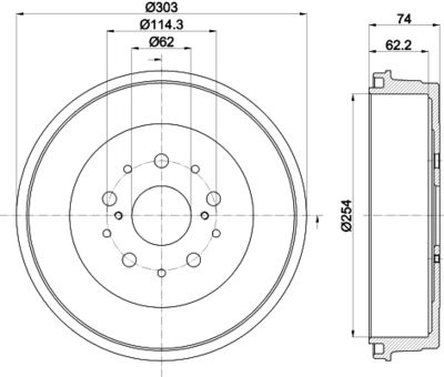  MBD361 MINTEX Тормозной барабан